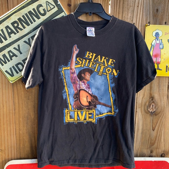 Vintage Y2K Blake Shelton Tour Live 2006 T-shirt Size M - Picture 1 of 7